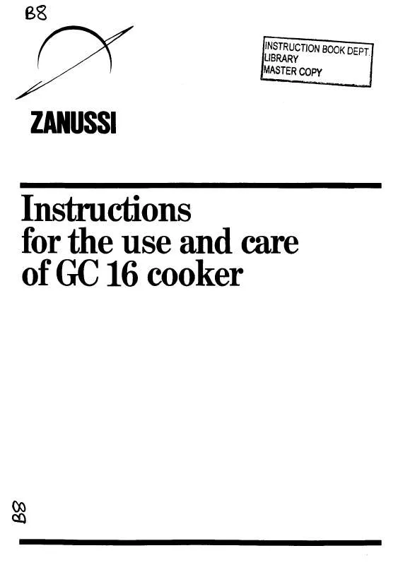 Mode d'emploi ZANUSSI GC16