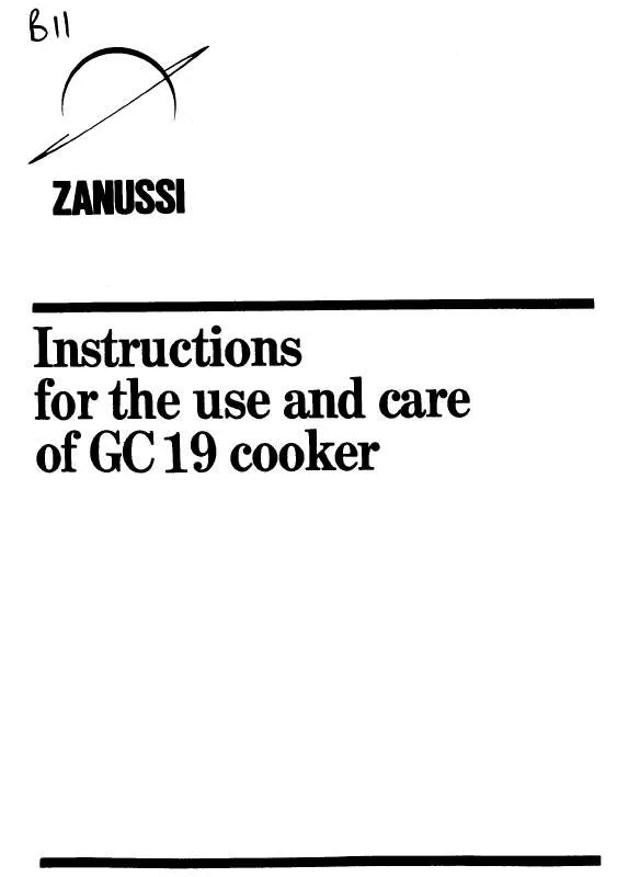 Mode d'emploi ZANUSSI GC19