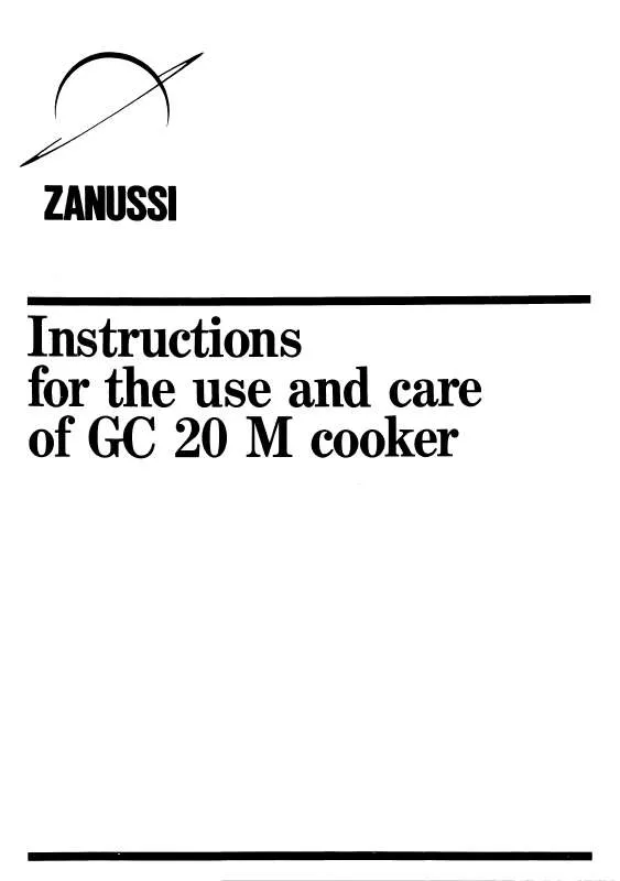 Mode d'emploi ZANUSSI GC20M