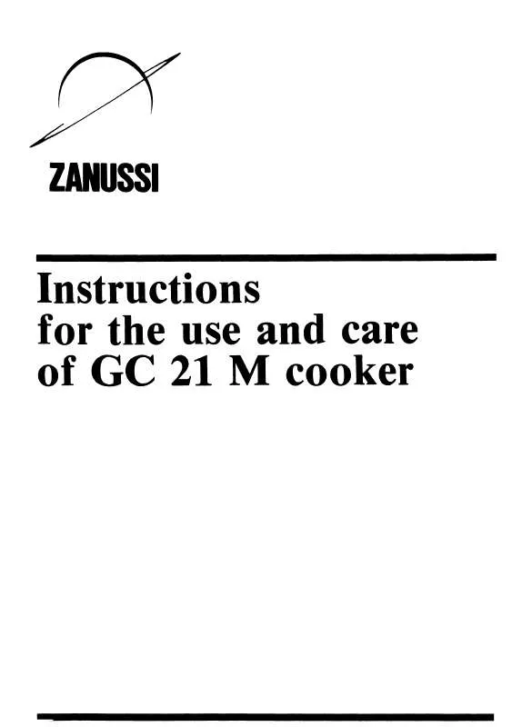 Mode d'emploi ZANUSSI GC21M
