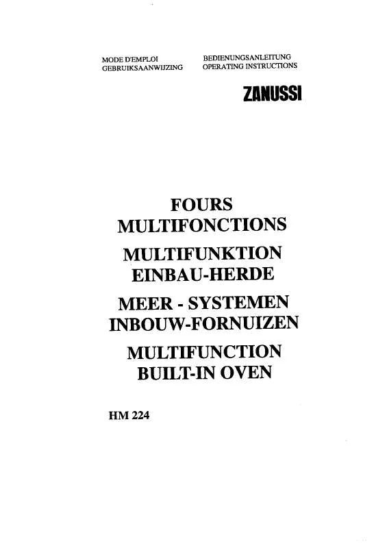 Mode d'emploi ZANUSSI HM224B