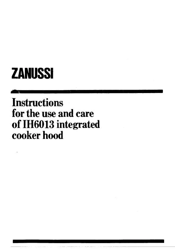 Mode d'emploi ZANUSSI IH6013