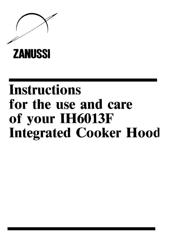 Mode d'emploi ZANUSSI IH6013F