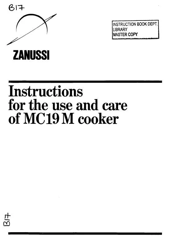 Mode d'emploi ZANUSSI MC19M