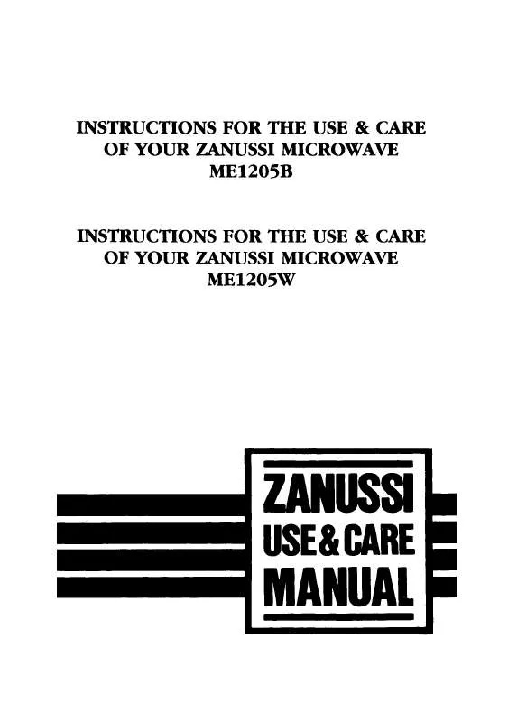 Mode d'emploi ZANUSSI ME1205B