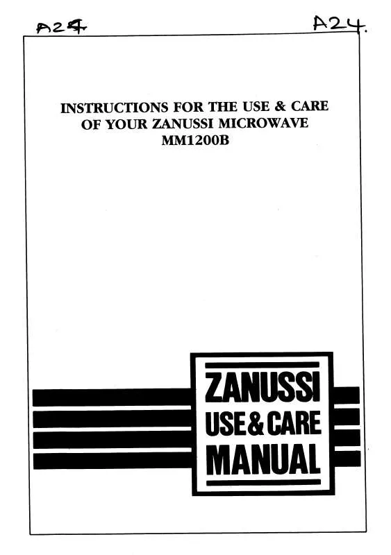 Mode d'emploi ZANUSSI MM1200B
