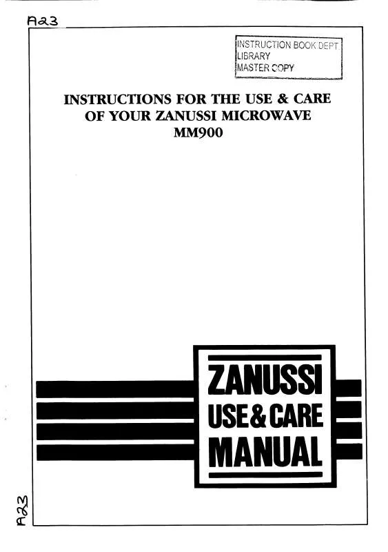 Mode d'emploi ZANUSSI MM900B
