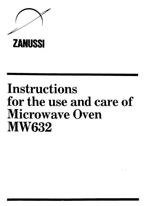 Mode d'emploi ZANUSSI MW632