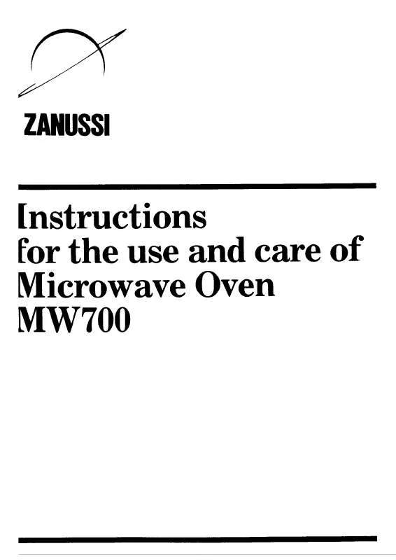 Mode d'emploi ZANUSSI MW700
