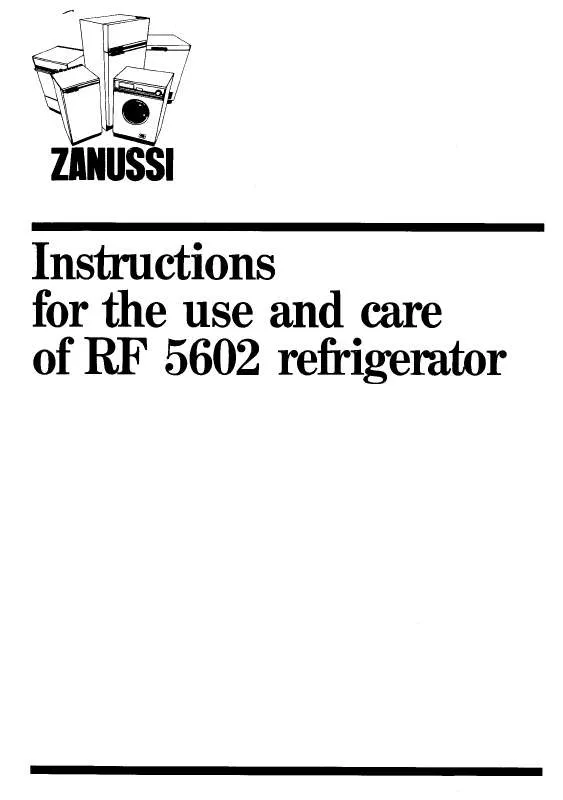 Mode d'emploi ZANUSSI RF5602