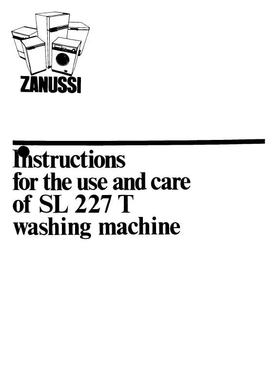 Mode d'emploi ZANUSSI SL227T