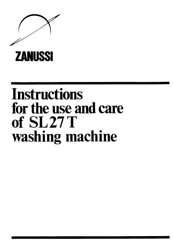 Mode d'emploi ZANUSSI SL27T