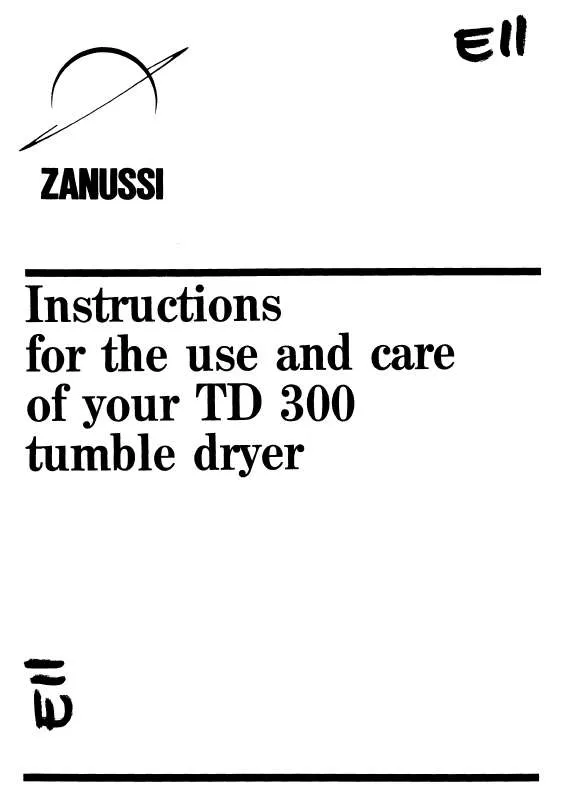 Mode d'emploi ZANUSSI TD300