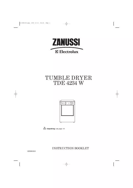 Mode d'emploi ZANUSSI TD4234W