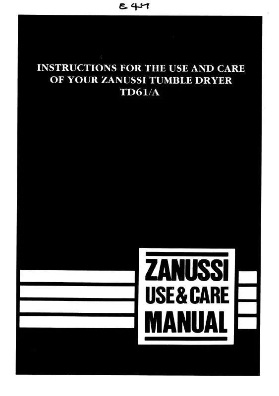Mode d'emploi ZANUSSI TD61