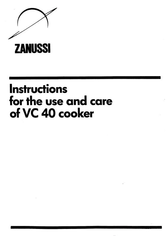Mode d'emploi ZANUSSI VC40