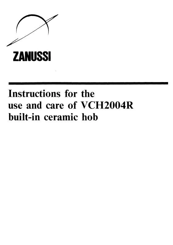 Mode d'emploi ZANUSSI VCH2004RB