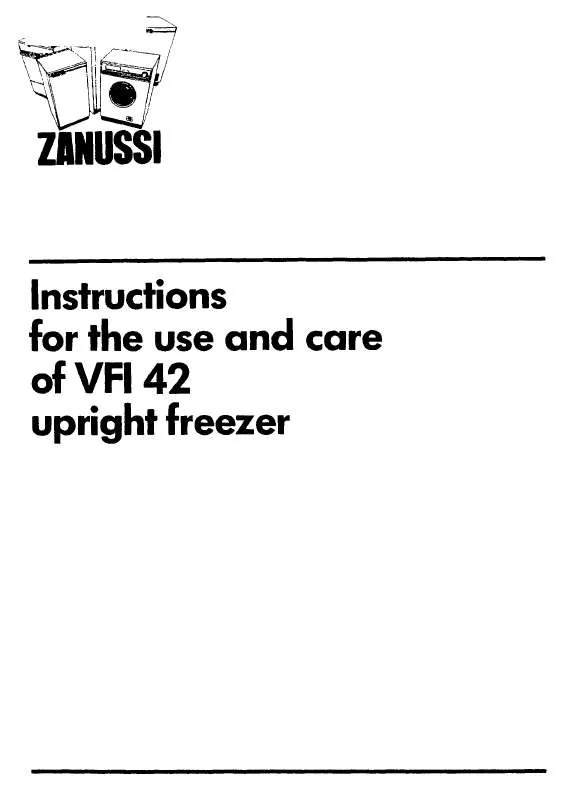 Mode d'emploi ZANUSSI VFI42