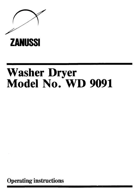 Mode d'emploi ZANUSSI WD9091