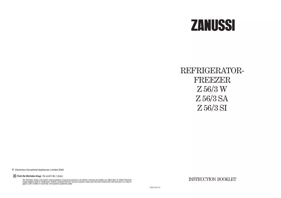 Mode d'emploi ZANUSSI Z 56/3W