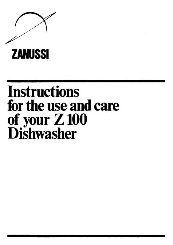 Mode d'emploi ZANUSSI Z100-DW-