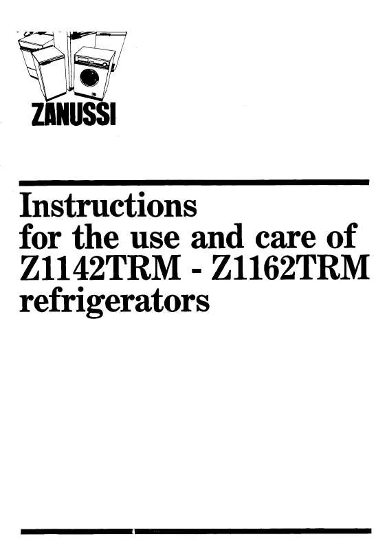 Mode d'emploi ZANUSSI Z1162TRM