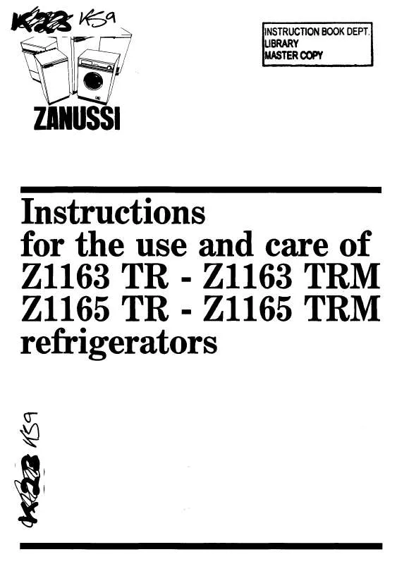 Mode d'emploi ZANUSSI Z1165TRM