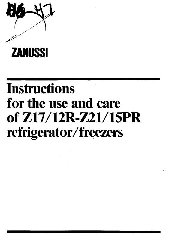 Mode d'emploi ZANUSSI Z17-12R