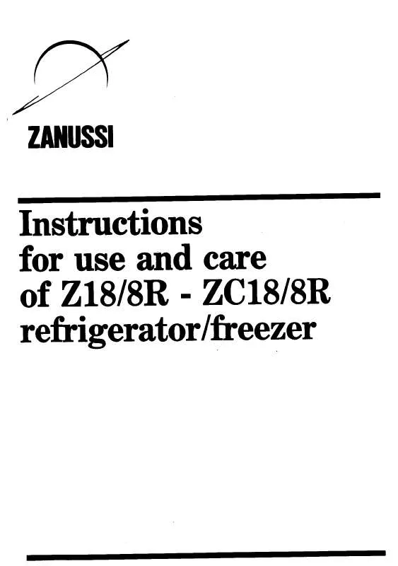 Mode d'emploi ZANUSSI Z18-8R