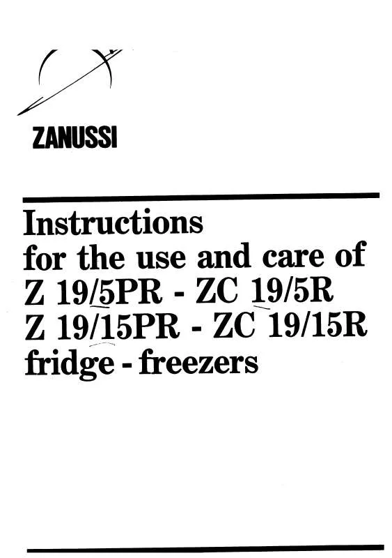 Mode d'emploi ZANUSSI Z19-5PR