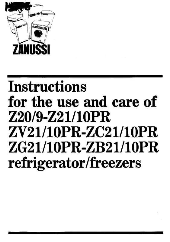 Mode d'emploi ZANUSSI Z20-9