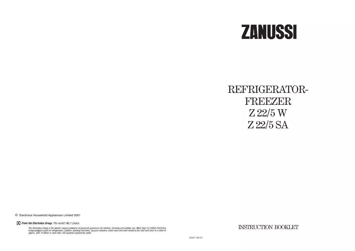 Mode d'emploi ZANUSSI Z22/5SA