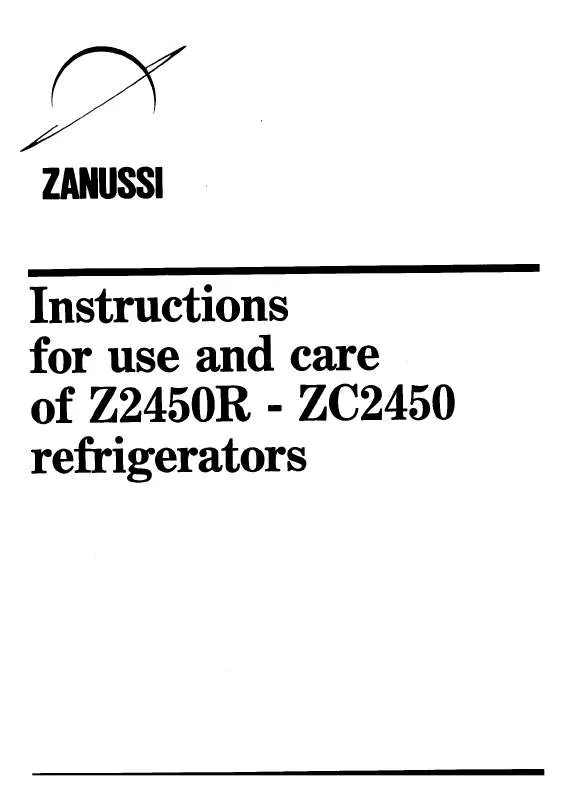 Mode d'emploi ZANUSSI Z2450R