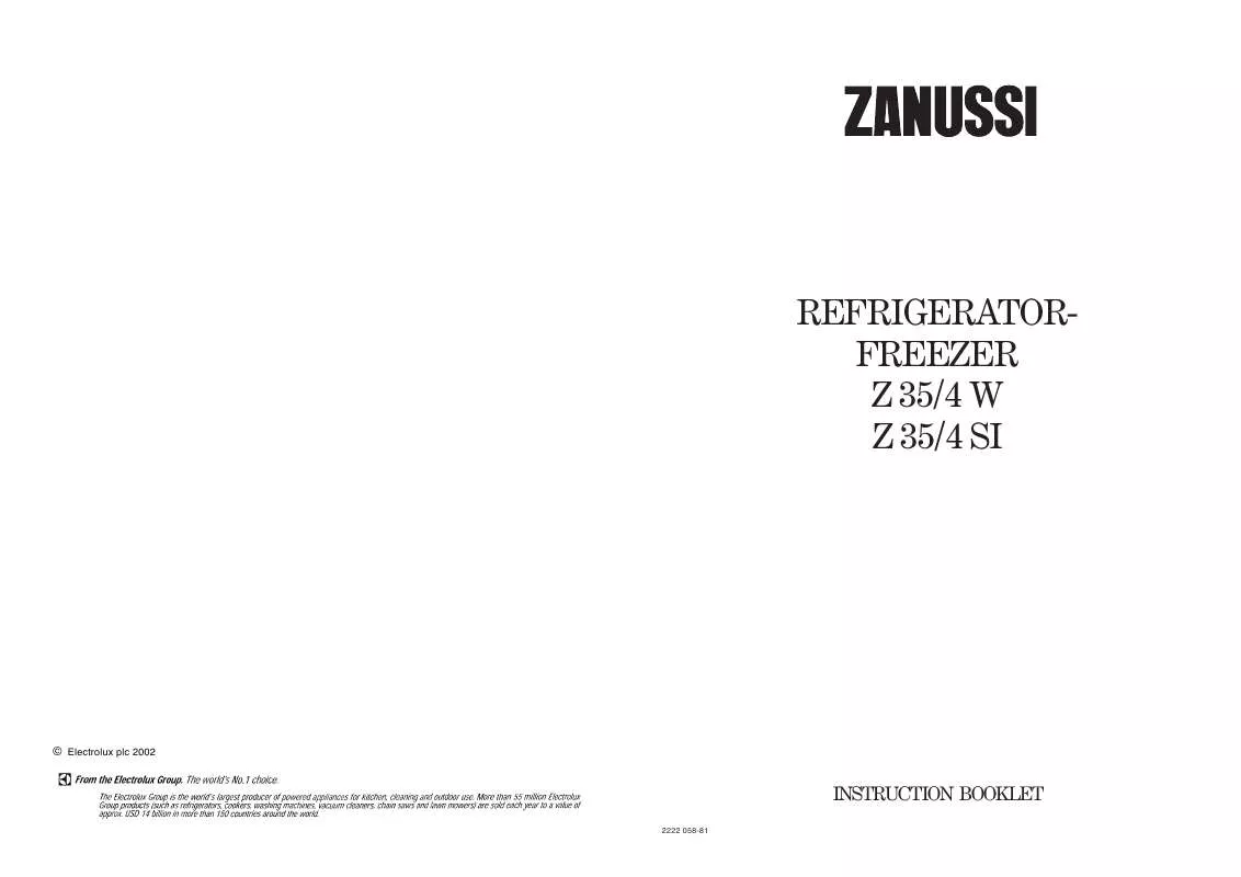 Mode d'emploi ZANUSSI Z35/4W