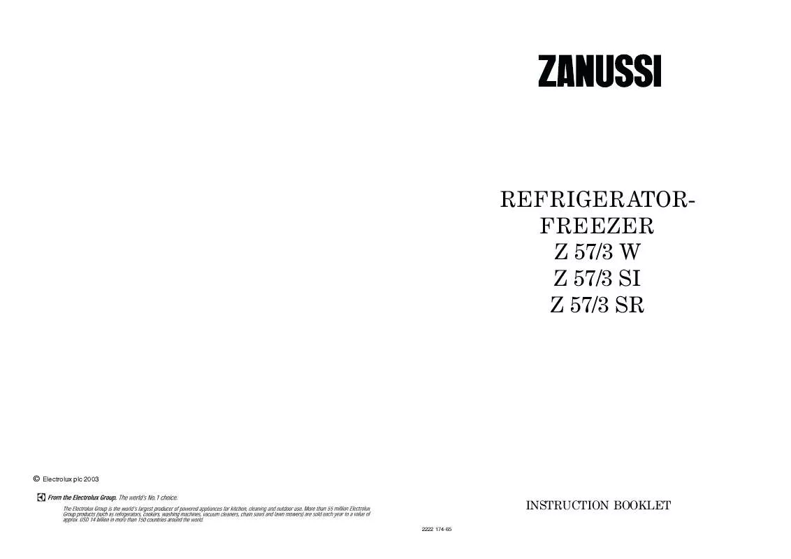 Mode d'emploi ZANUSSI Z57/3SI