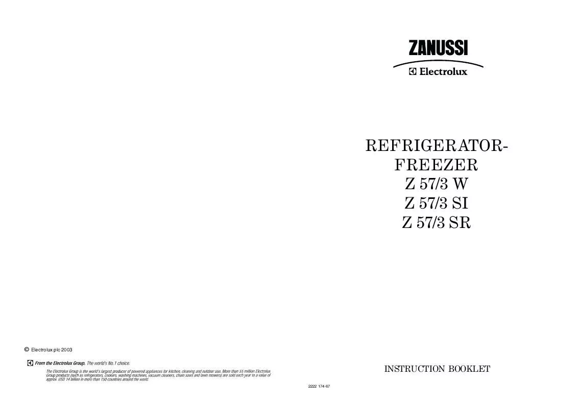 Mode d'emploi ZANUSSI Z57/3SR