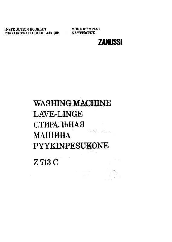Mode d'emploi ZANUSSI Z713C