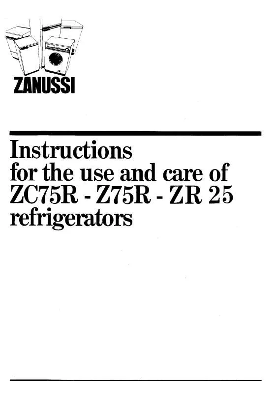 Mode d'emploi ZANUSSI Z75R