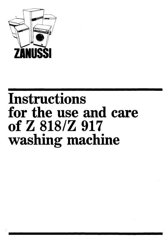 Mode d'emploi ZANUSSI Z818