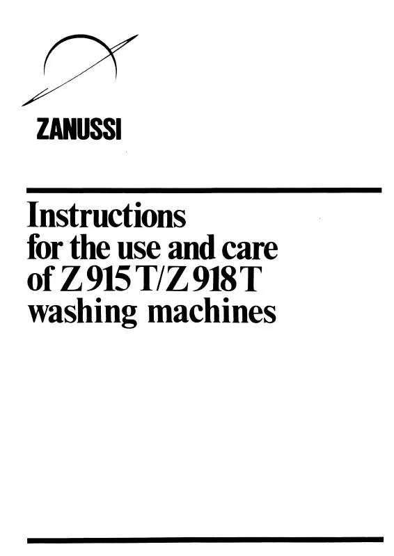 Mode d'emploi ZANUSSI Z918T