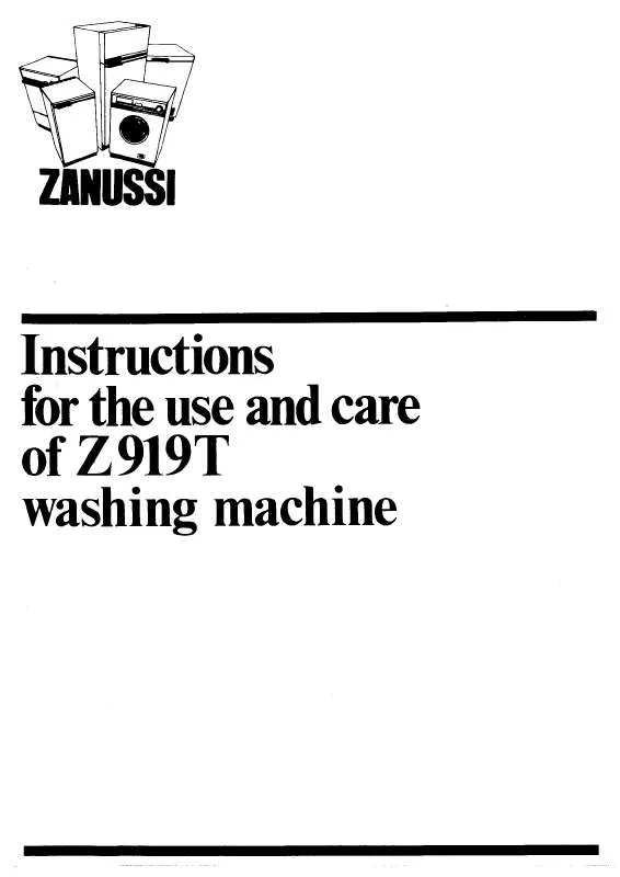 Mode d'emploi ZANUSSI Z919T