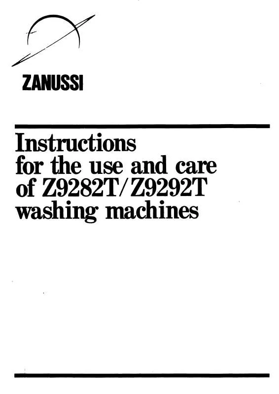 Mode d'emploi ZANUSSI Z9282T