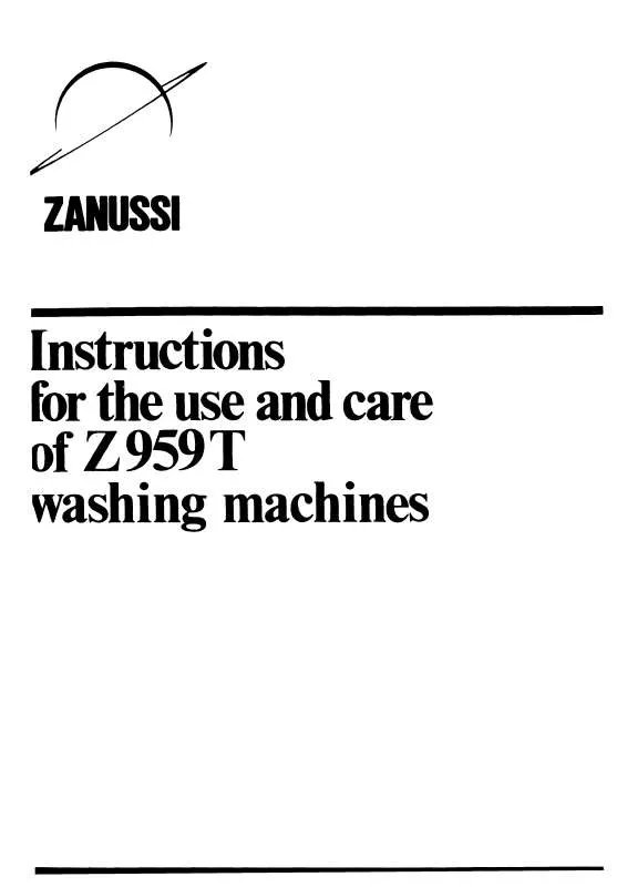 Mode d'emploi ZANUSSI Z959T