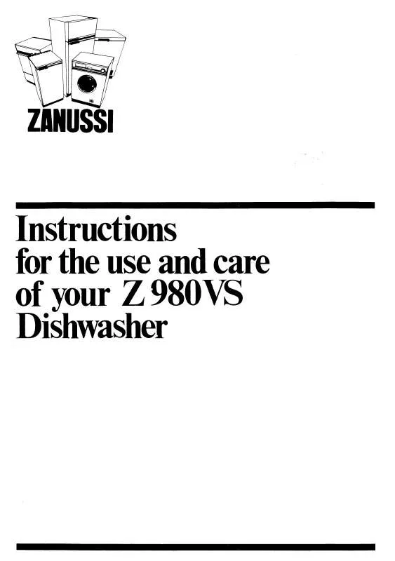 Mode d'emploi ZANUSSI Z980VS