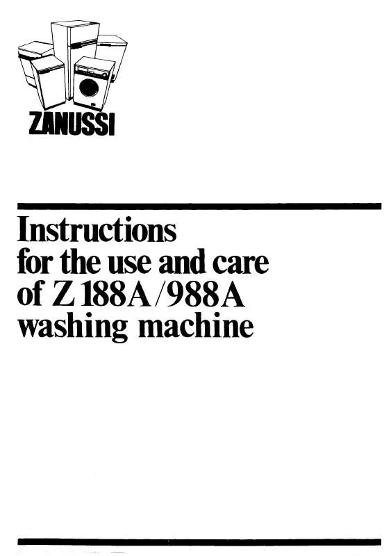 Mode d'emploi ZANUSSI Z988A