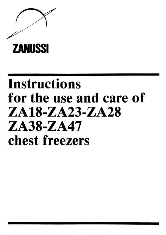 Mode d'emploi ZANUSSI ZA23