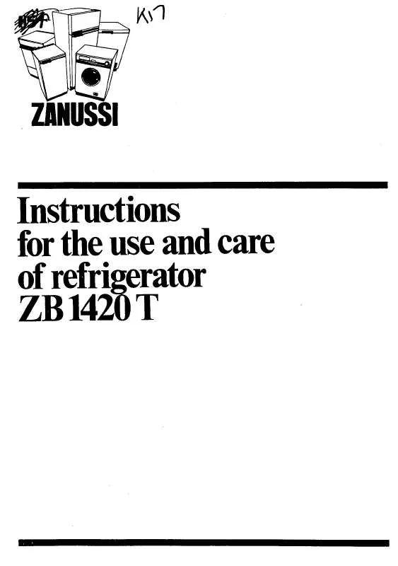Mode d'emploi ZANUSSI ZB1420T