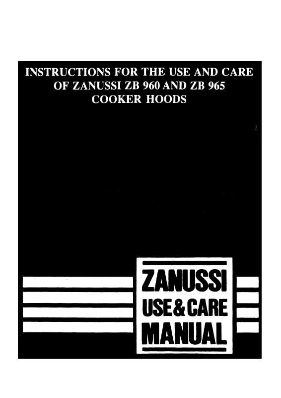 Mode d'emploi ZANUSSI ZB960