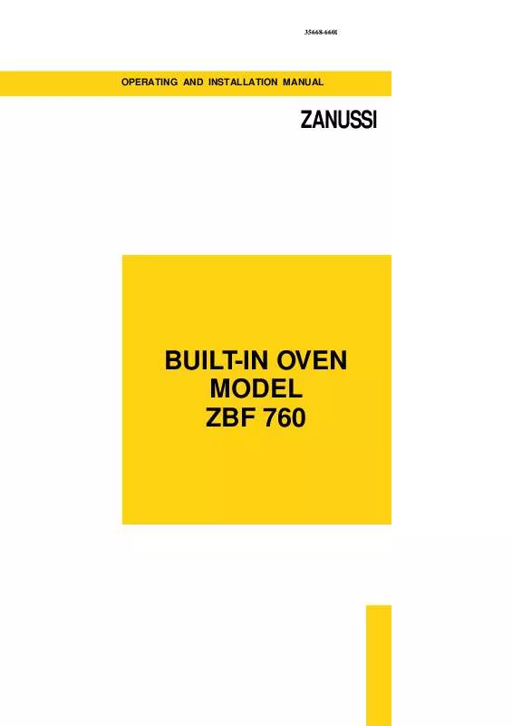 Mode d'emploi ZANUSSI ZBF760B
