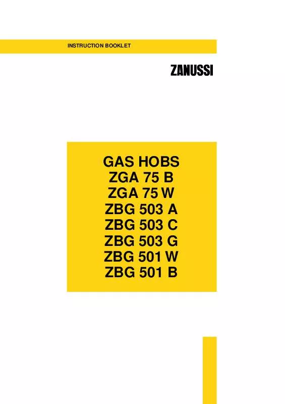 Mode d'emploi ZANUSSI ZBG503G